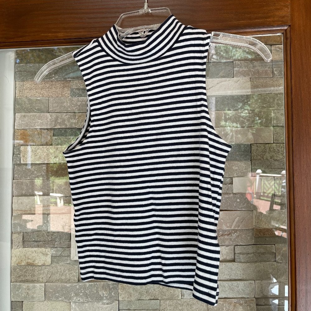 Black and White Striped H&M Crop Top